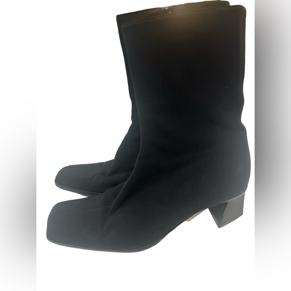 Prada Zipper Nylon Square Toe Boot